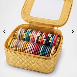 Neiman Marcus Exclusive Gold Travel Case and All Weather Bangle Bracelet Bundle